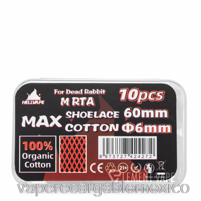 Vape Recargable Hellvape Max Cordón De Algodón 6mm Id